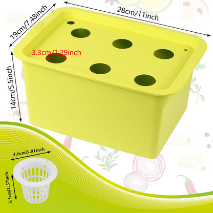 Aunifun Hydroponics Grower Kit Hydroponic SystemSelf Watering Indoor Hydroponics Tools DIY Planting Container Include Aquarium Air Pump Buoy Planting Box