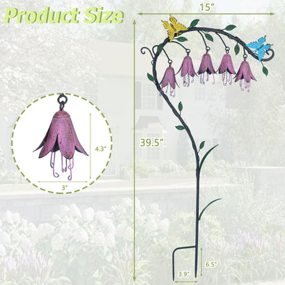 AIHAOKAN 39.5" H Metal Flower Garden Stakes Outdoor Decor,Retro Decorative Garden Stakes,Metal Yard Art for Garden,Patio & Yard Decor.