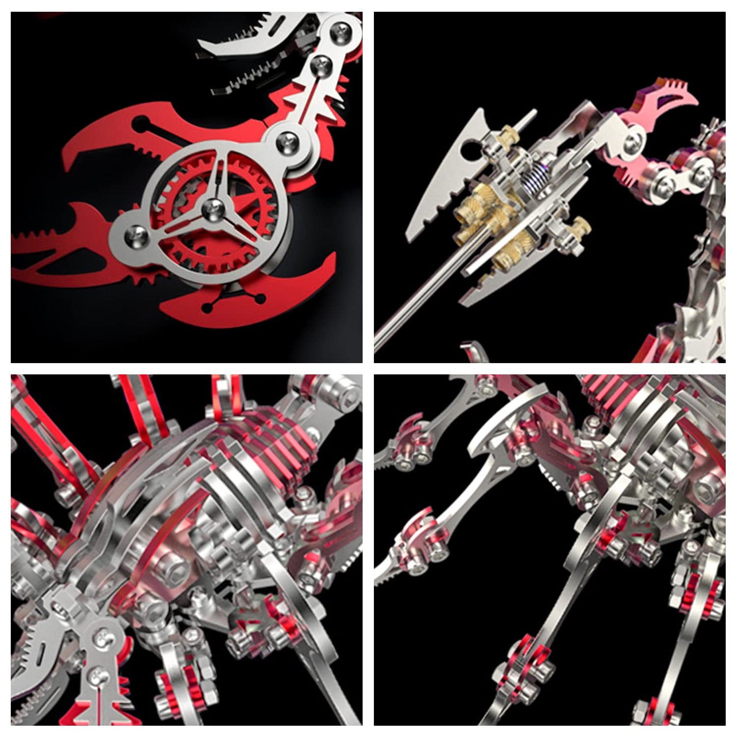 3D Metal Model Kits, Mechanical Scorpion King Red 3D Metal Puzzle,Steel Warcraft Collection DIY Animal Brain Teasers Simple 3D Puzzles