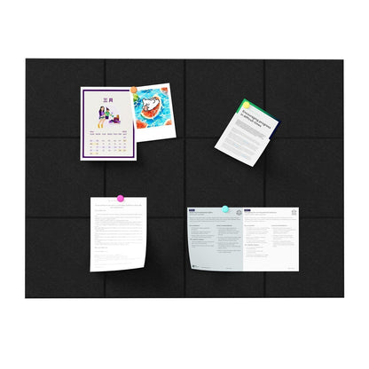 Baysola Felt Bulletin Board Panels 48 x 36 Inch Self Adhesive Wall Tiles Cork Board Alternative for Office Classroom Photos Notes 12 Pack