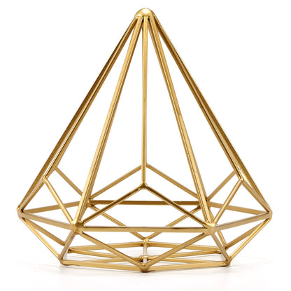 HLQMFHT 6 inches-Bright Gold Iron Sphere-Diamond Shape, Geometric Sculpture Decorative Sphere,Tabletop Decorations for Living Room, Study，Bedroom，Modern Home Decor Accents