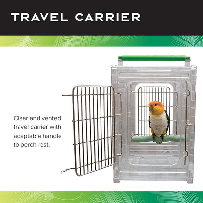 CaitecPerch & Go Polycarbonate Bird Carrier, Clear View Travel Cage