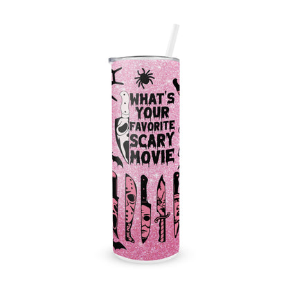 Hogg 20 oz Halloween Travel Mug, What's Your Favorite Scary Movie Cup, Ghostface Merch, Horror Gifts for Women, Stainless Steel Halloween Coffee Tumbler, No You Hang Up, Spooky Cups