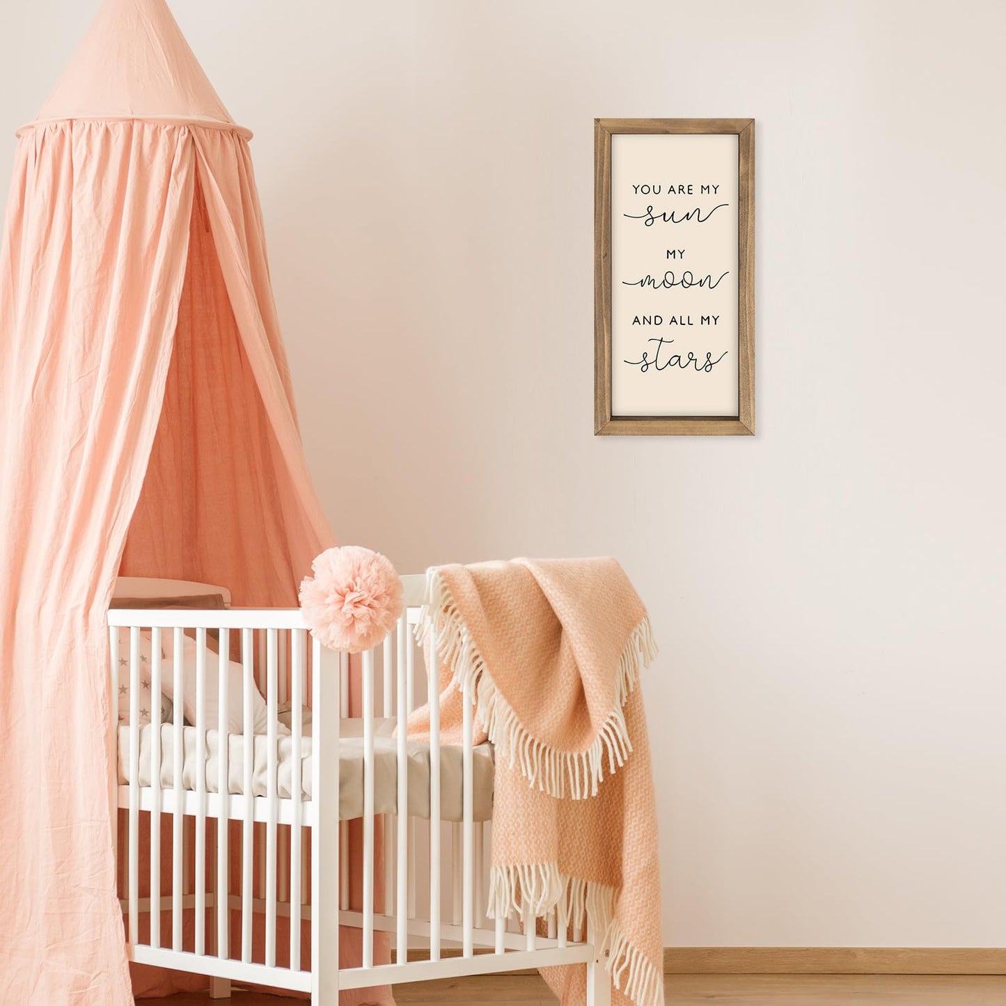 pechpell 11.8×5.9 In Nursery Wall Art, Wooden Sign Baby Room Wall Decor, You are My Sun Moon and Star Rustic Space Themed Kids Girl Boy Teen Room Bedroom Playroom Farmhouse Decorations for Home