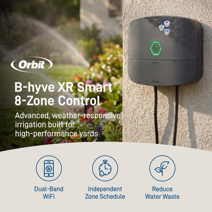 Orbit B-hyve XR Smart Sprinkler Timer - 8-Zone - WiFi-Enabled Indoor/Outdoor Irrigation Controller - App Control - Weatherproof Watering System - Multi Zone - Custom Programs - 57985