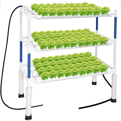 LAPOND Hydroponics Growing System Kit for Vegetables,Flowers Fruits and Herbs, with 108 Plant Sites, Suitable for Indoor and Outdoor (Upgraded Version)