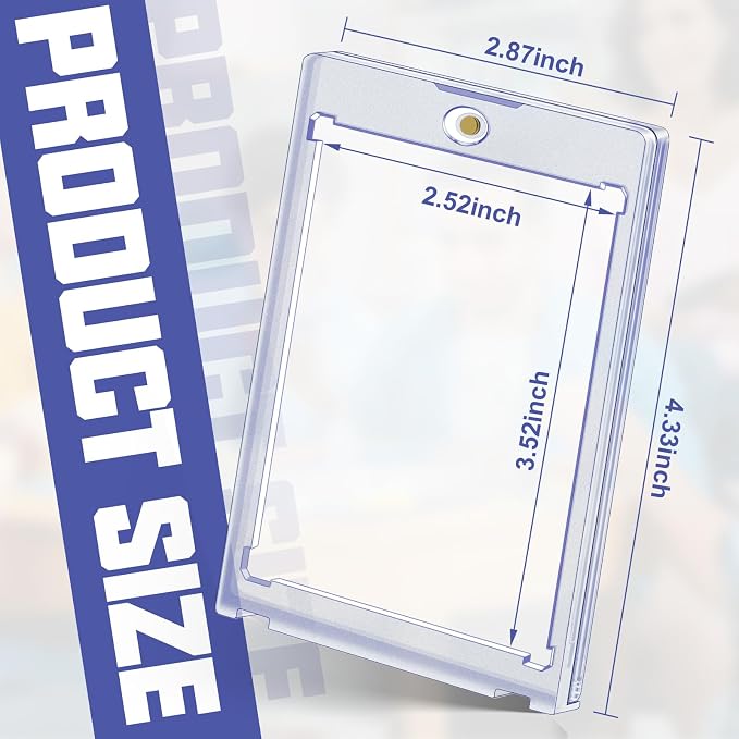 50ct Magnetic Card Holders Cases, 35pt Acrylic Baseball Hard Plastic Card Case Fit for MTG, TCG, Standard Cards, Sports Cards Storage and Display