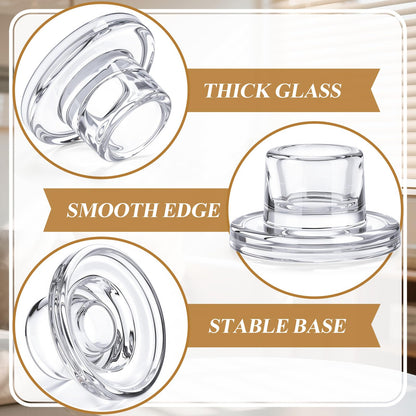 Ferrochef 36 Pcs Glass Tapered Candlestick Holders Bulk Clear Short Taper Candle Holders Small Glass Candle Base for Table Centerpieces Wedding Christmas Advent Party Decoration