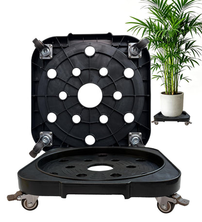 11" 5-Gallon Water Bottle Jug Caddy with 4 Rolling Swivel Casters - Heavy-Duty 5-Gallon Bucket Dolly & Plant Stand, Blue