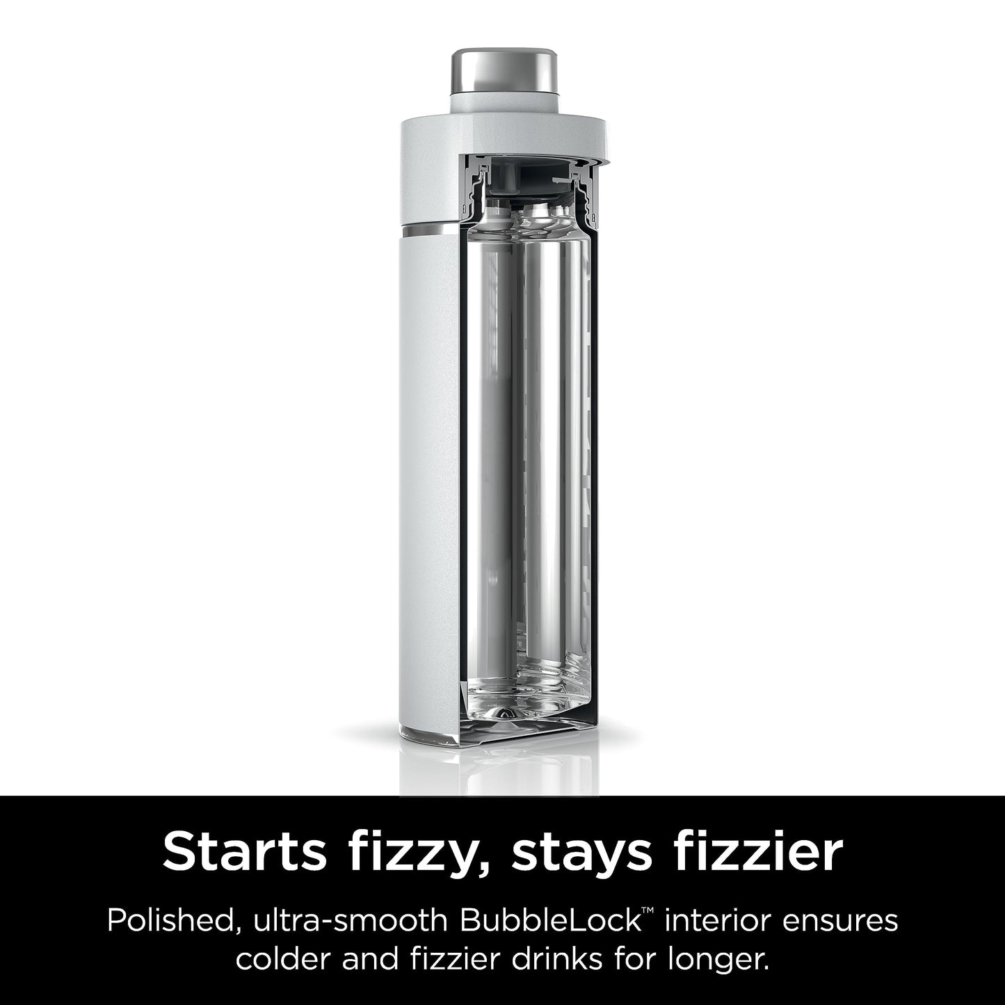 Ninja Thirsti 18oz Travel Water Bottle, For Carbonated Sparkling Drinks, Colder and Fizzier Longer, Leak Proof, 24 Hrs Cold, Dishwasher Safe, Stainless Steel Insulated Tumbler, Cloud White, DW1801WH