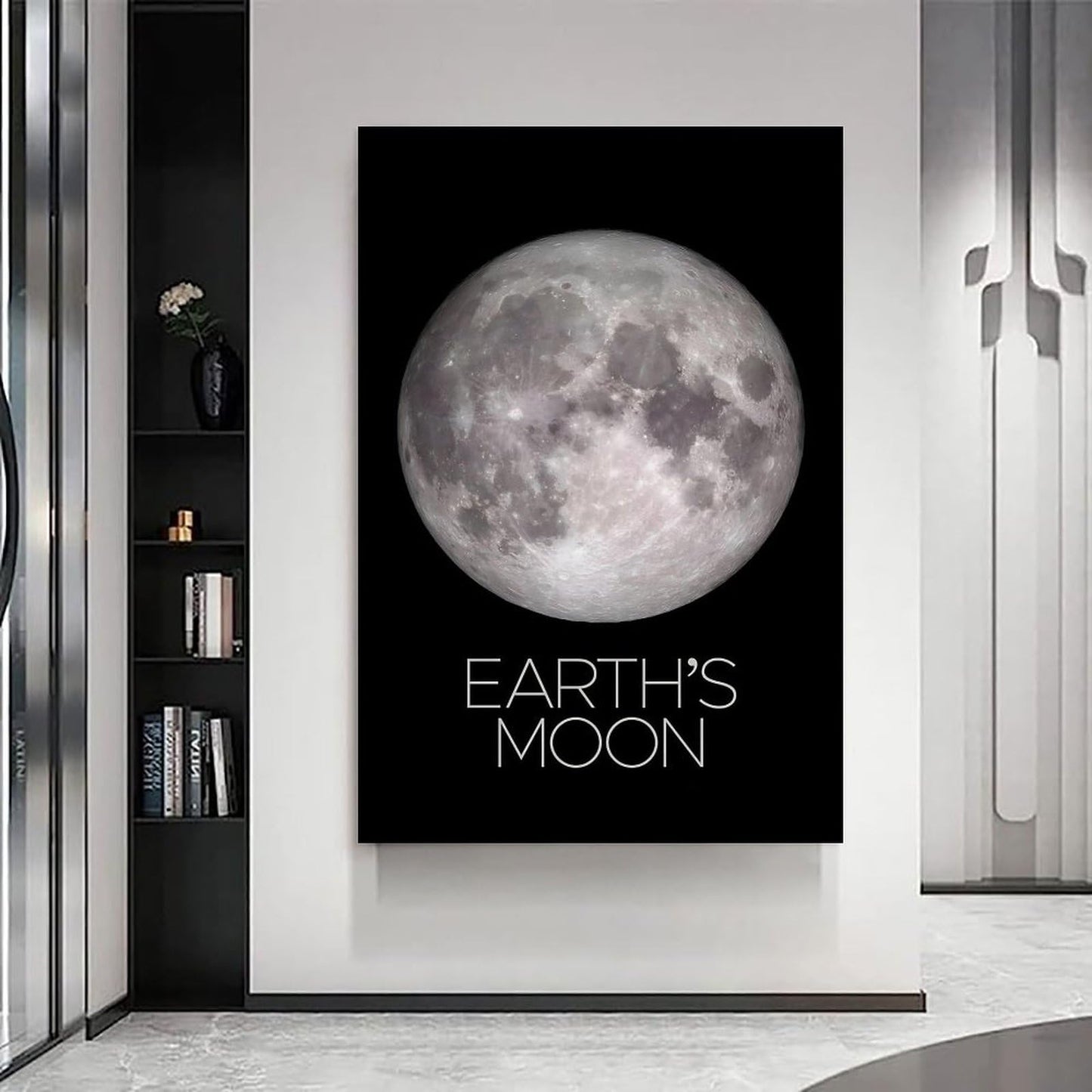 Solar System Planets Canvas Wall Art - Moon Planet Space Poster for Kids Room Bedroom Classroom, STEM Educational Astronomy Decor, Science Gift for Boys Girls, 12x18 Inch Framed