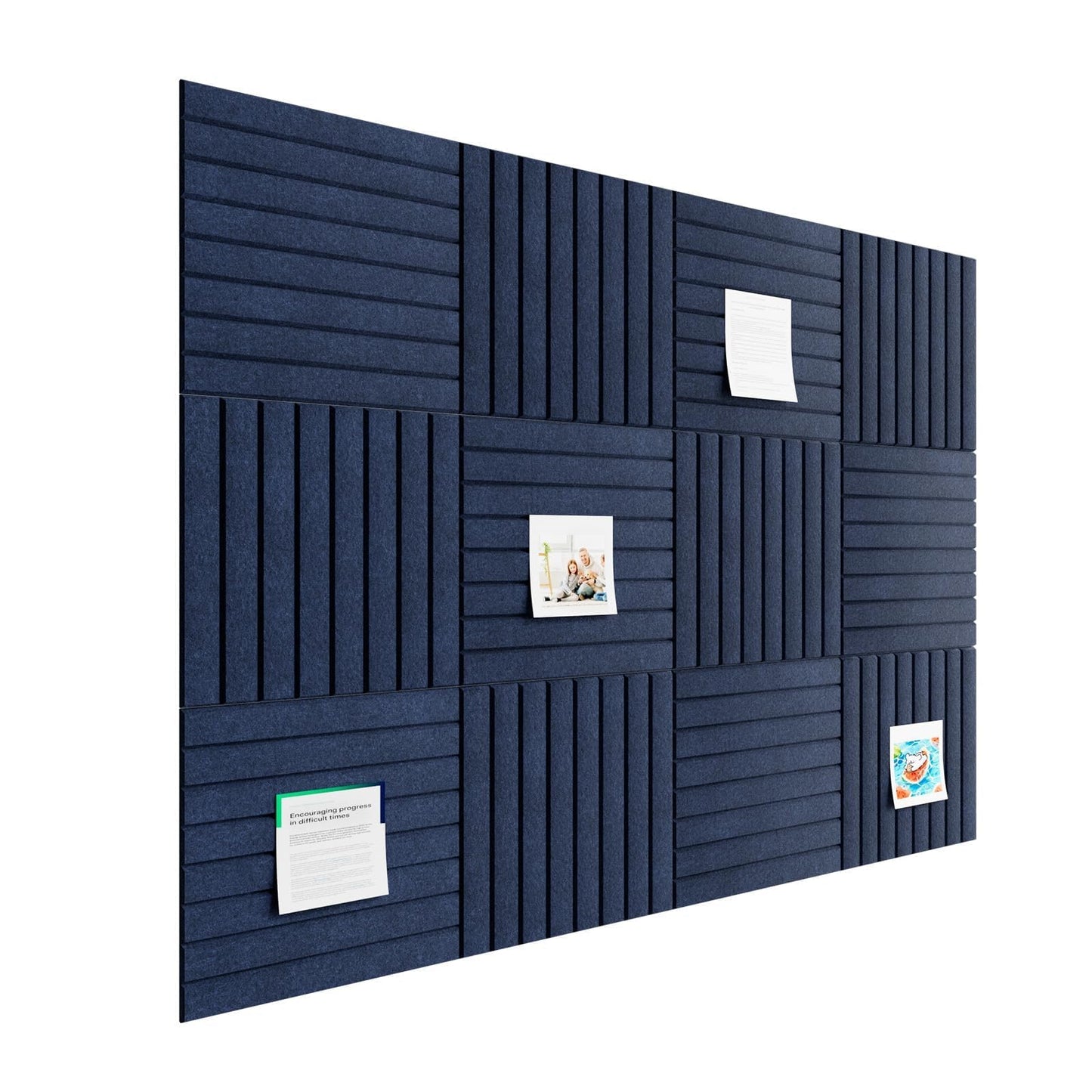 Baysola Stripe Felt Bulletin Board Panels 48 x 36 Inch Self Adhesive Wall Tiles Cork Board Alternative for Office Classroom Photos Notes 12 Pack