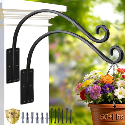 GESTONE 16 Inch 2 Pack Plant Hangers Outdoor,Plant Hanging Hook Bracket for Bird Feeder Hanger,Hanging Plant Hooks for Outside Baskets Lanterns Wind Chimes Outdoor Indoor