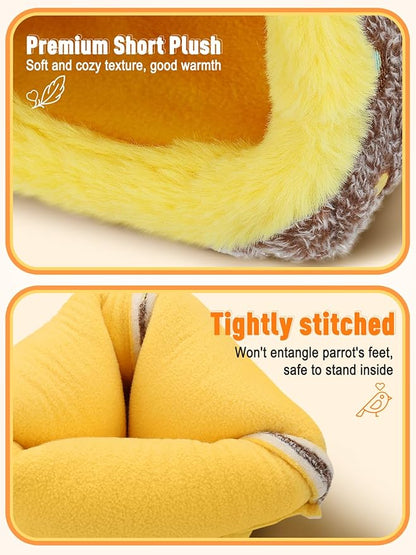 Small Winter Warm Bird Nest for Cage - Comfortable Bird Bed with Support Board, Hanging Hammock Shed Hideaway Hut Gift for Budgerigar Canaries Lovebirds