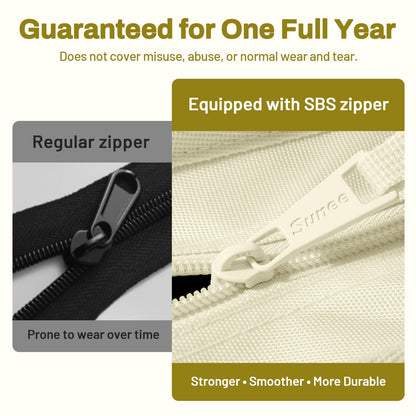 SUNEE Zipper Binder 3 Ring, 3 Inch O-Ring with Handle and Shoulder Strap, 600-Sheet Capacity, 5-Tab Expanding File Folder, Multi-Pockets for Middle School Organizer Binder with Zipper, Soft Beige