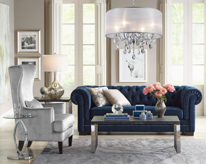 Bestier Crystal Pendant Drum Chandelier 4 Light LED Ceiling Light 19 in Dia x 18 in H Pendant Light 02 Model d4eaac92