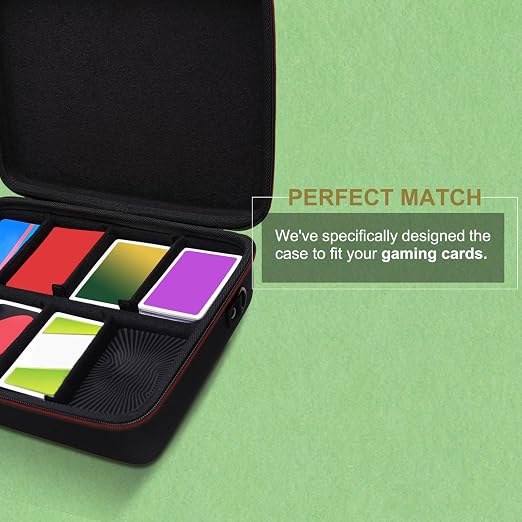 L LTGEM Card Game Case Compatible with Cards Against Humanity/Magic the Gathering/UNO/Pokemen/Baseball/Football Cards 2500+, Trading Card Storage Box with 6 Dividers and Shoulder Strap, Sky Blue