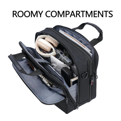 VANKEAN Laptop Briefcase Premium Laptop Case Fits Up to 17.3 Inch Business Shoulder Bag Laptop Expandable Water-Repellent Messenger Bag for Men/ Women Computer Bag for Travel/ Business/ Black