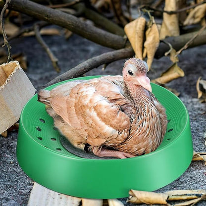 Balacoo 10 Pcs Pigeon Nest Bowl, Durable Plastic Pigeon Nesting Box with Comfort Pad, Breathable Washable Bird Breeding Hatching Bowl for Parakeet Quails Doves and Small Birds (Green)