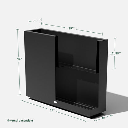 Veradek Block Series Span Plastic Planter - Tall Rectangular Planter for Indoor or Outdoor Patio/Porch | Durable All-Weather with Removable Insert Bucket | Modern Design for Plants, Flowers, Garden
