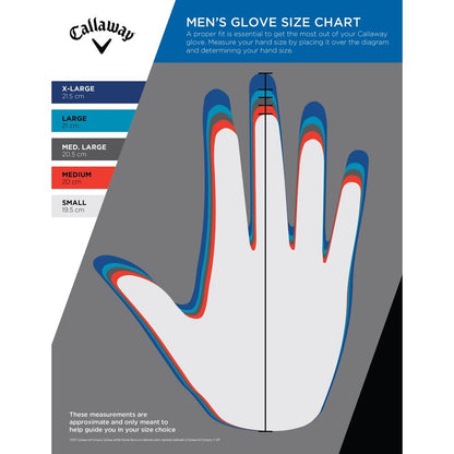 Callaway Golf Weather Spann Glove (Worn on Left Hand,White,Medium/Large,Cadet (Short Fingers) (2-Pack))