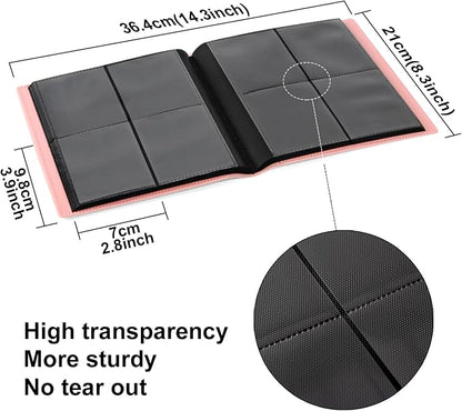 GEAoffice Trading Card Binder - 4 Pocket Card Collection Album Folder - 160 Side Loading Pocket Binder for TCG, MTG, Sports&Game Cards - Gifts for Girls