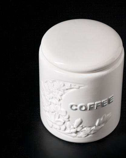 TAWCHES Wing Petal Ceramic Canisters Sets For The Kitchen Canisters For Countertop Set of 3 Airtight Coffee Canisters For Ground Coffee Sugar Container Tea Storage Jars With Lids