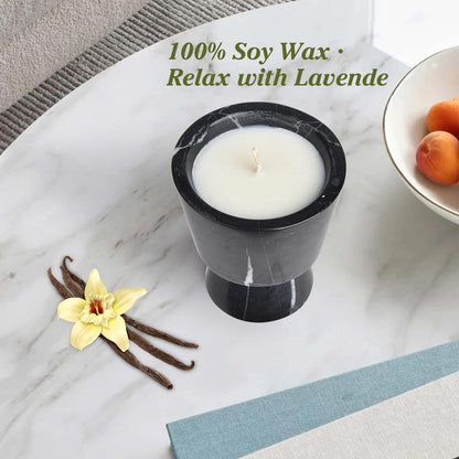 Story of Stone Marble Candle Holder | Soy Wax | Non-Toxic | Reusable Stone Jar |Votive Candle|Tealight Candle Holder|Distinctive Gift.Natural Aromatherapy for Women & Men