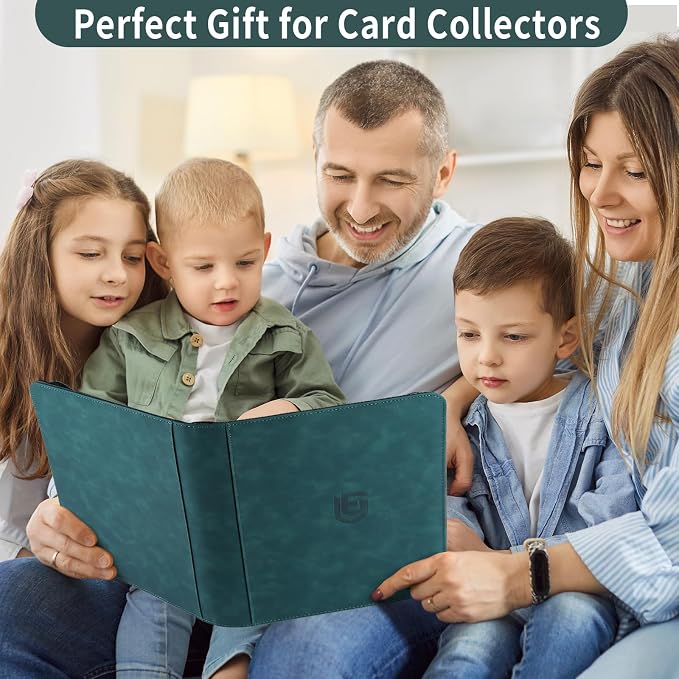 1024 Pocket Card Binder,16 Pocket Trading Card Binder，Side Loading Collectible Card Albums for MTG, for TCG Football, Sports, Game Cards Dark Green