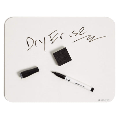 U Brands Dry Erase Lap Board Set, 12” x 9”, Small Whiteboard, Includes 6 Markers and 6 Erasers, 6 Count