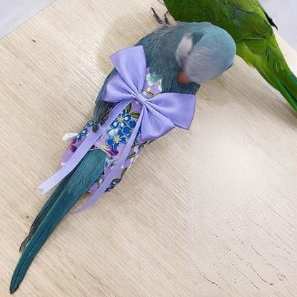 Bird Diaper Parrot Washable Diapers, Parrot Flight Suit, Reusable Nappies for Parakeet Cockatiel Mini Macaw Budgie Conure Lovebird (Beige,M)