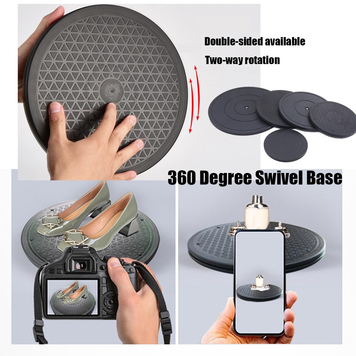 2 Pack Bonsai Turntable, Heavy Duty Rotating Swivel Stand, Lazy Susan Turntable with Steel Ball Bearings, Garden Swivel Stand Turntable for Model/TV/Monitors(20cm/8")