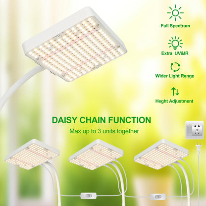 JINHONGTO 2Pack Desk Grow Light LED Full Spectrum UV IR, Veg Seed Starting Seedlings Bonsai Houseplant Plant Light, Table Top Grow Lights for Indoor Plants, 16"-24" Height Adjustable