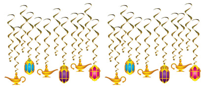 Beistle Lantern & Lamp Whirls, 24 Piece, 17.5"-34", Multicolored