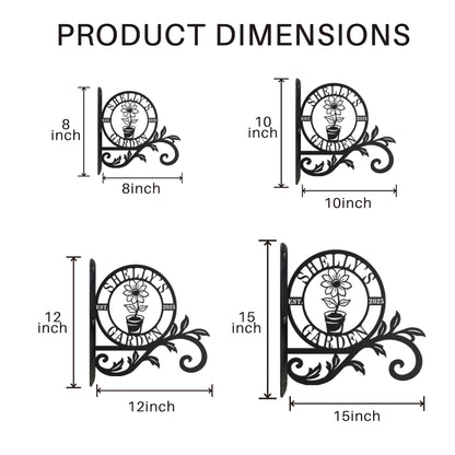 YCHARTSIGN Personalized Metal Plant Hanger Outdoor and Indoor Decor, Custom Hanging Plants Bracket, Plant Hooks for Bird Feeder, Wind Chime, Flower Baskets, Hanging Plant Hooks (Flowers)