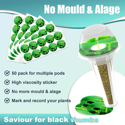 Haligo 124 pcs Seed Pod Kit for Aerogarden, Grow Anything Kit for Indoor Hydroponics Garden, Hydroponics Supplies with 50 Grow Sponges, 50 Pod Labels, 12 Baskets, 12 Planting Domes