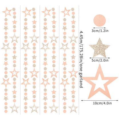 Rose-Gold Peach Star Party-Decoration Garland Lasting Surprise
