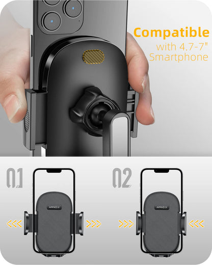 APPS2Car Heavy Duty Phone Stand - Adjustable Desktop Holder for Video Calls, Compatible with 4.7-6.8" Smartphones & Thick Cases, Perfect for Home Office