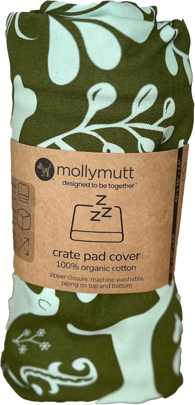 Molly Mutt Dog Crate Pad Cover, 100% Cotton Canvas Cover for Dog or Puppy Crate Bed, Durable, Washable, and Free of Harmful Chemicals, Pre-Shrunk, 54"x37"x2.5", Amarillo by Morning