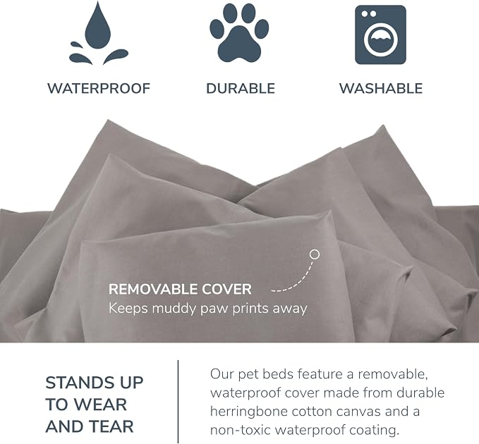Naturepedic Organic XX-Large Pet Bed - Super Plush Dog & Cat Beds - Ultra Supportive Dog Bed Mat - Ideal Pet Bed with No Polyurethane Foam - 47" x 29" x 5"