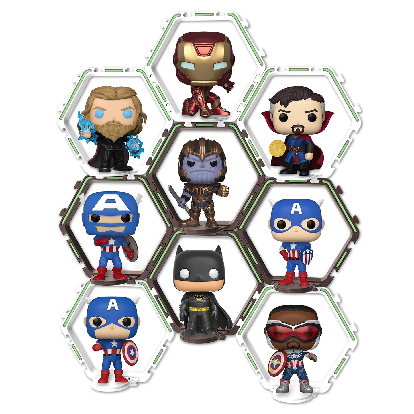 YODAR 9 PCS Riser Display Shelf for Funko POP Figures Collectibles, Floating Shelves Display Ledge for Organizer and Decoration, Display Stands Showcase, Glowing at night