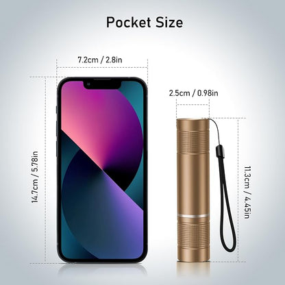 Blukar Rechargeable Flashlight, High Lumens Flashlight, Super Bright Small LED Flash Light- Zoomable, Adjustable Brightness, Long Lasting for Camping, Outdoors and Home Emergency-Brown