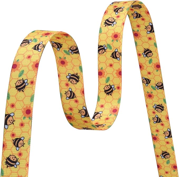 Mihqy Dog Collar and Leash Set with Bohemia Floral Tribal Geometric Patterns - Soft Ethnic Style Collar Adjustable for Small Medium Large Dogs(Bee Set,S)