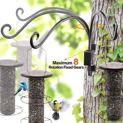 AJART Bird Feeder Hanger of Swivel Hanging Plant Bracket for Outdoor(Black) More Suitable for Outside birdhouses Plant Hooks (16"-2PCs)