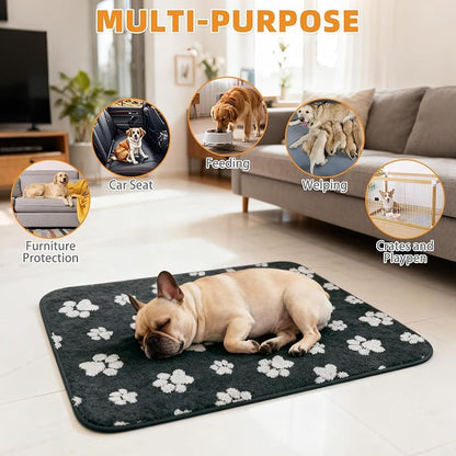 KOOLTAIL Washable & Waterproof Dog Whelping Pad for Large Dogs, 72x72in Super Absorbent & Soft Warm Plush Puppy Pads Potty Training, Quick Dry Reusable Pet Mats for Whelping Box Supplies,Playpen,Crate