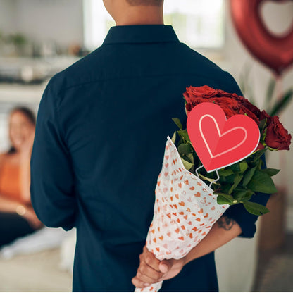 Briwooody 6 Pcs Valentine's Day Heart Planter Stake Hollow Heart Garden Metal Stake Sign Corrugated Plastic Valentine's Day Outdoor Decor for Indoor Outdoor Patio Plant Pot, Flower Bed(Classic Style)