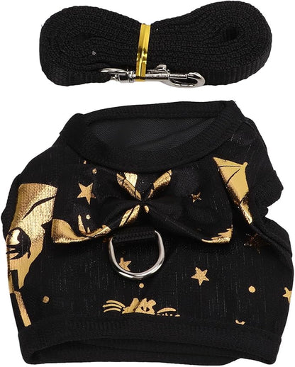 Semme Nylon Harness Leash Soft Vest with Cute Patterns for Pet Bunnies Ferrets Kittens and Guinea Pigs (S)