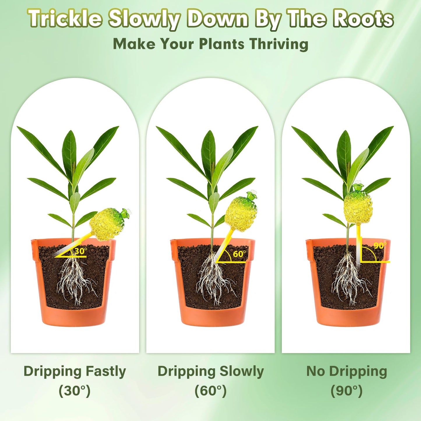 Plant Watering Globes,Self Watering Pots for Indoor Plants,Self Watering Planter Insert,Glass Plant Watering Devices,10 oz Slow Release Automatic Watering Spikes,Bonus Garden Shears