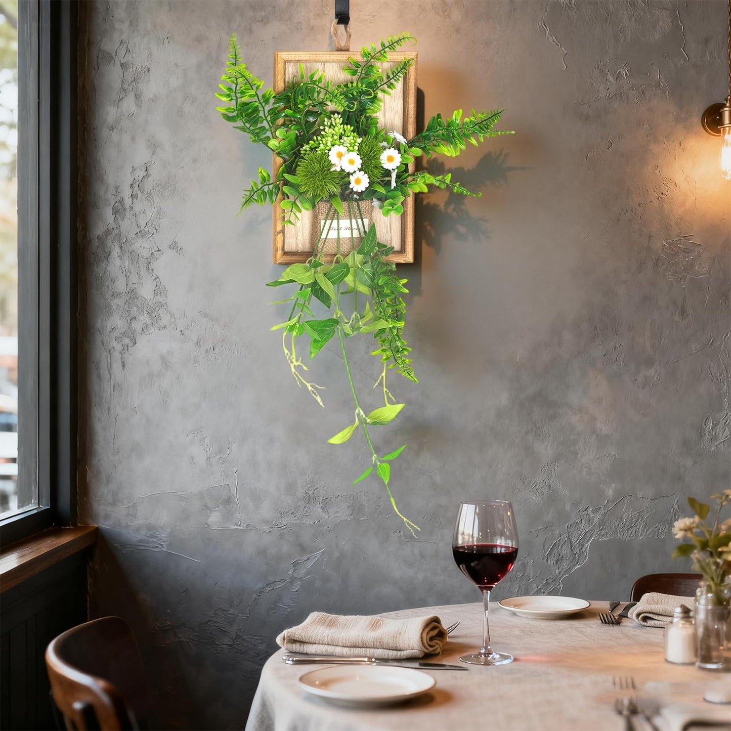 SHUOQIDI Simulation Flower Hanging Green Plants, Bedroom, Restaurant, Coffee Shop Atmosphere Decoration wall, Background wall Renovation