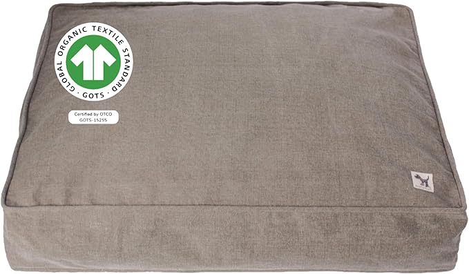 Molly Mutt Jupiter Dog Bed Duvet Cover, GOTS-Certified 100% Cotton Canvas Cover for Dog, Puppy, or Cat Bed, Durable, Washable, and Free of Harmful Chemicals, Small, 22"x27"x5", Brown
